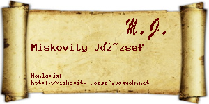 Miskovity József névjegykártya